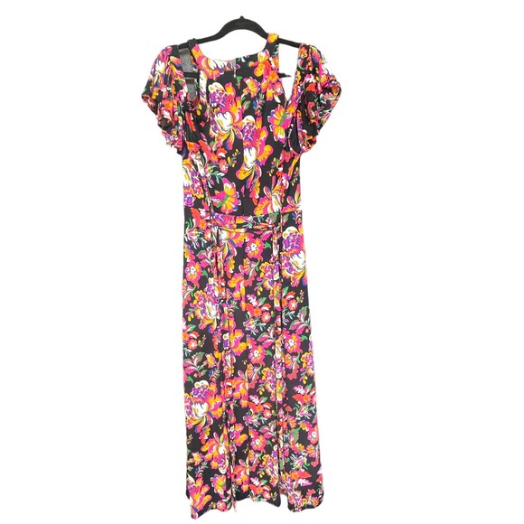 Thalia Sodi Dress Womens Plus Size 2X XXL Multicolored Floral Cold Shoulder - Picture 3 of 14